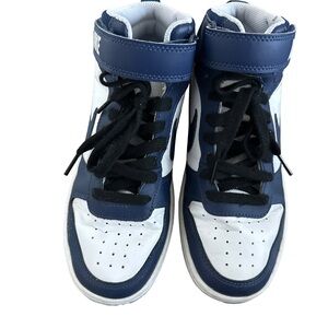 Size 5 GS) - Nike Court Borough 2 Mid Blue And White